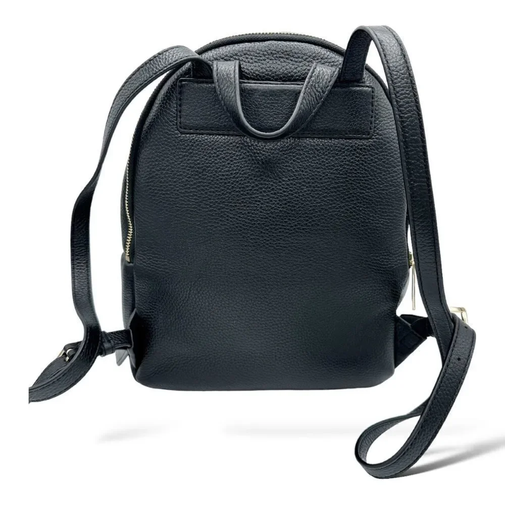 Michael‎ Kors Erin Medium Leather Backpack Black Pebbled Leather